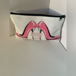 Stylish Pink and White Makeup Bag